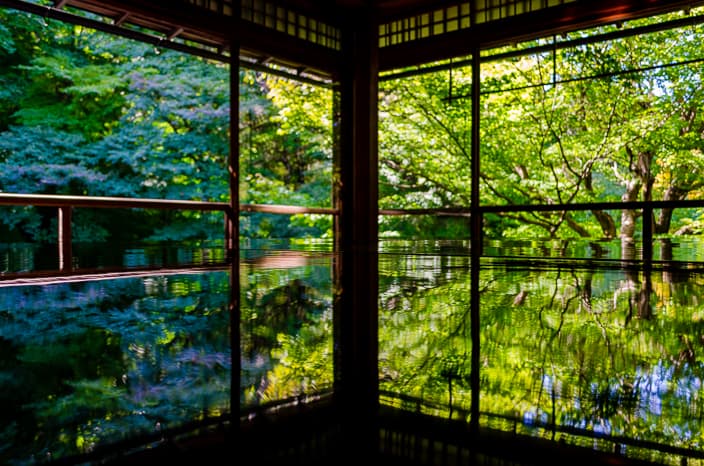 【京都】瑠璃光院 – 息を飲む美しさ、瑠璃の庭のリフレクション